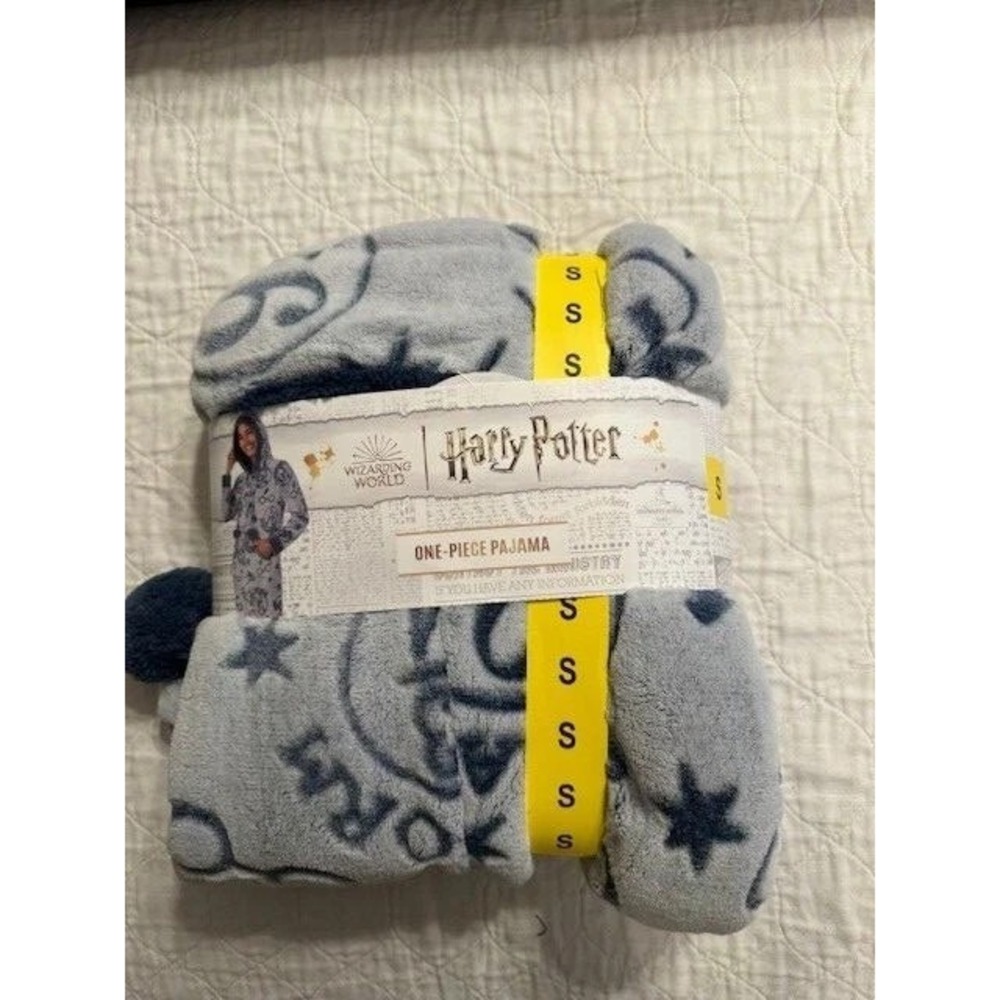 Harry Potter Wizarding World Blue Fleece One-Piece Pajama Jumpsuit Women's S